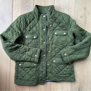 J. CREW💚Quilted Downtown Field Jacket M Cotton Utility Coat RARE Spring PREPPY
